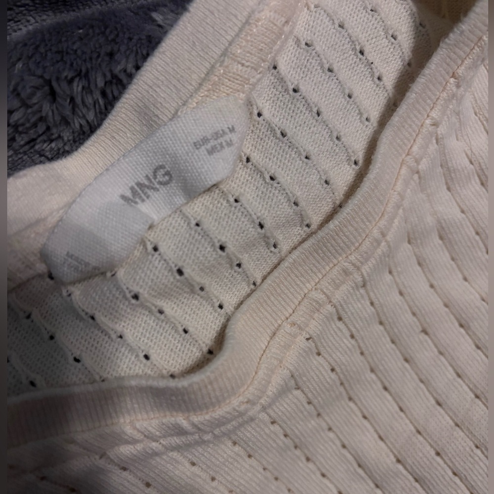 Mango Cream Ribbed Sleeveless Tank Top Medium - Picture 4 of 5